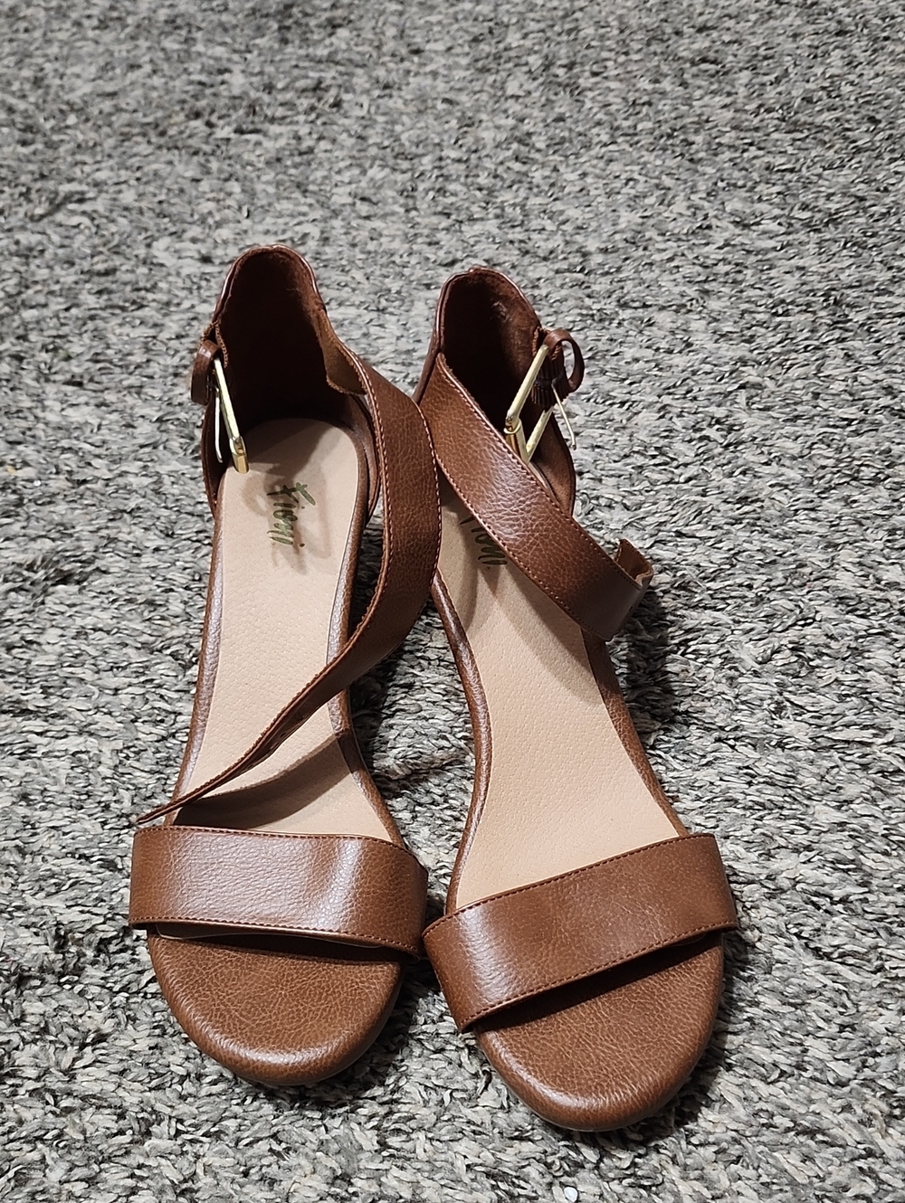 FIONI Clothing Brown Open-Toe Ankle-Strap Sandals